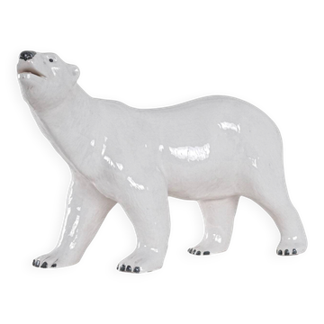 Sculpture d'ours polaire en céramique, Danemark années 1970