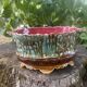 Antique jardinière in barbotine attributed to Onnaing with a floral motif.