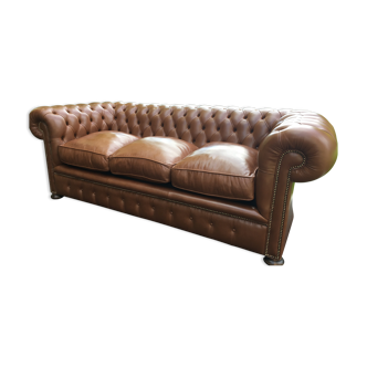 Chesterfield english leather 3-seater sofa