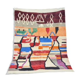 Multicolored moroccan berber carpet 200 x 147cm