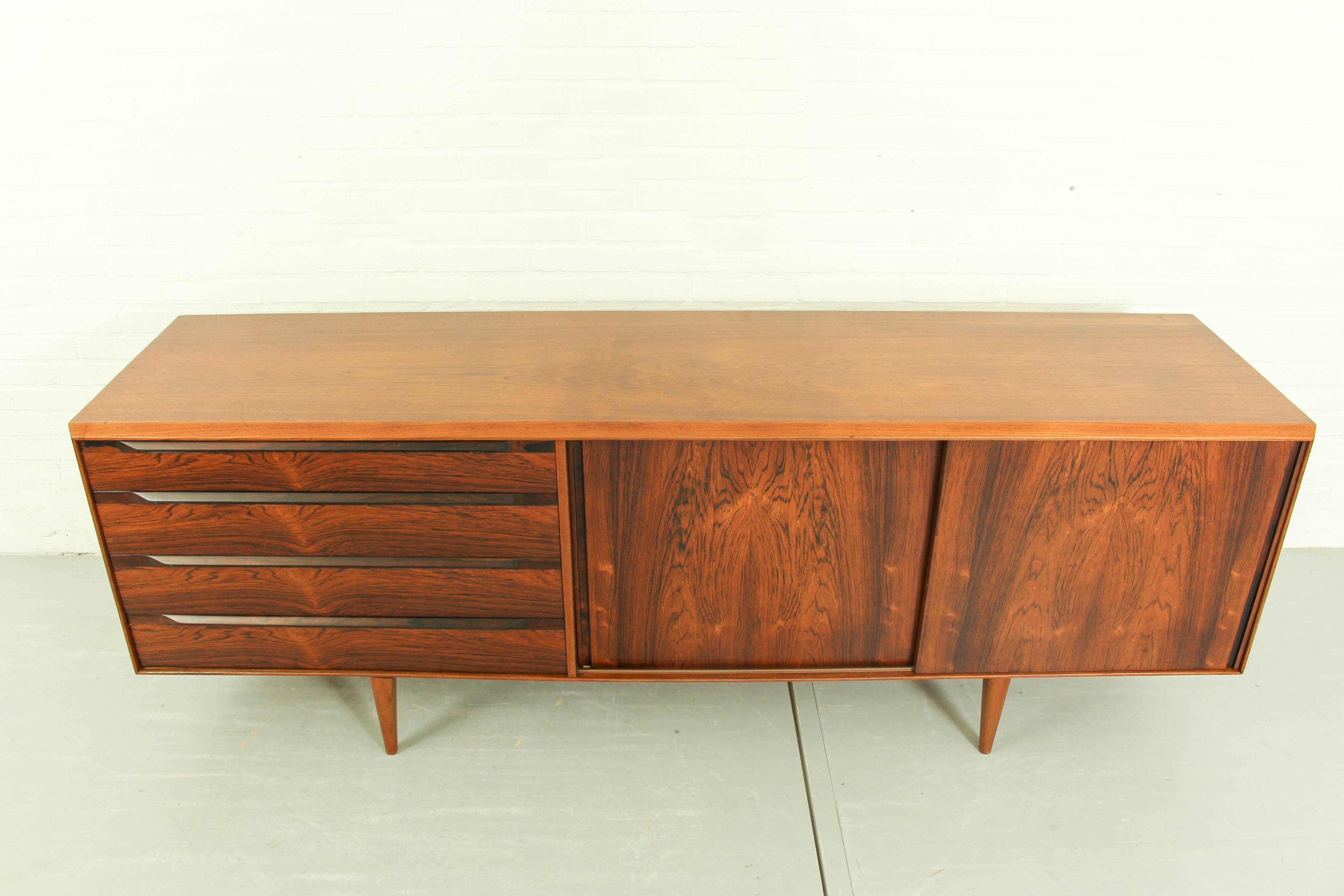 Danish Rosewood & Teak Sideboard By Ib Kofod Larsen For Fredericia Møbelfabrik 1950's