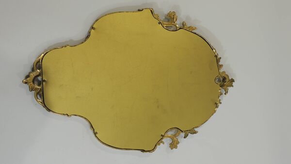Miroir vintage doré style Louis XV – Cadre baroque en métal – Décoration mu