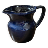 Navy blue stoneware pitcher