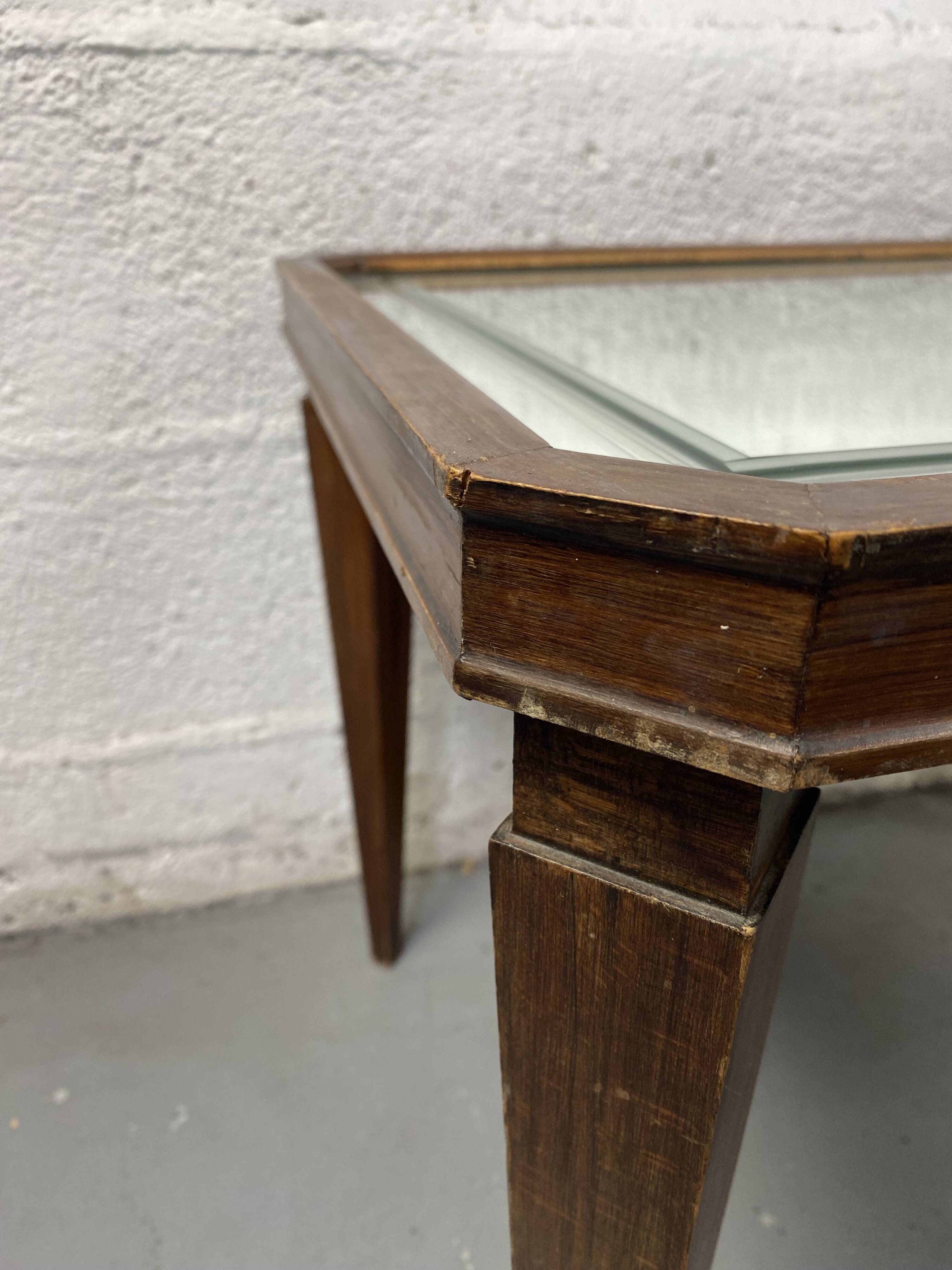 Table basse rectangle années 40 miroir