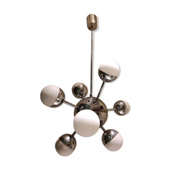 Sputnik chandelier in chrome, 1960