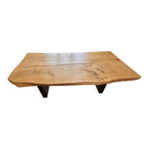 Live edge dining table in solid ash — XXL monobloc top, base.