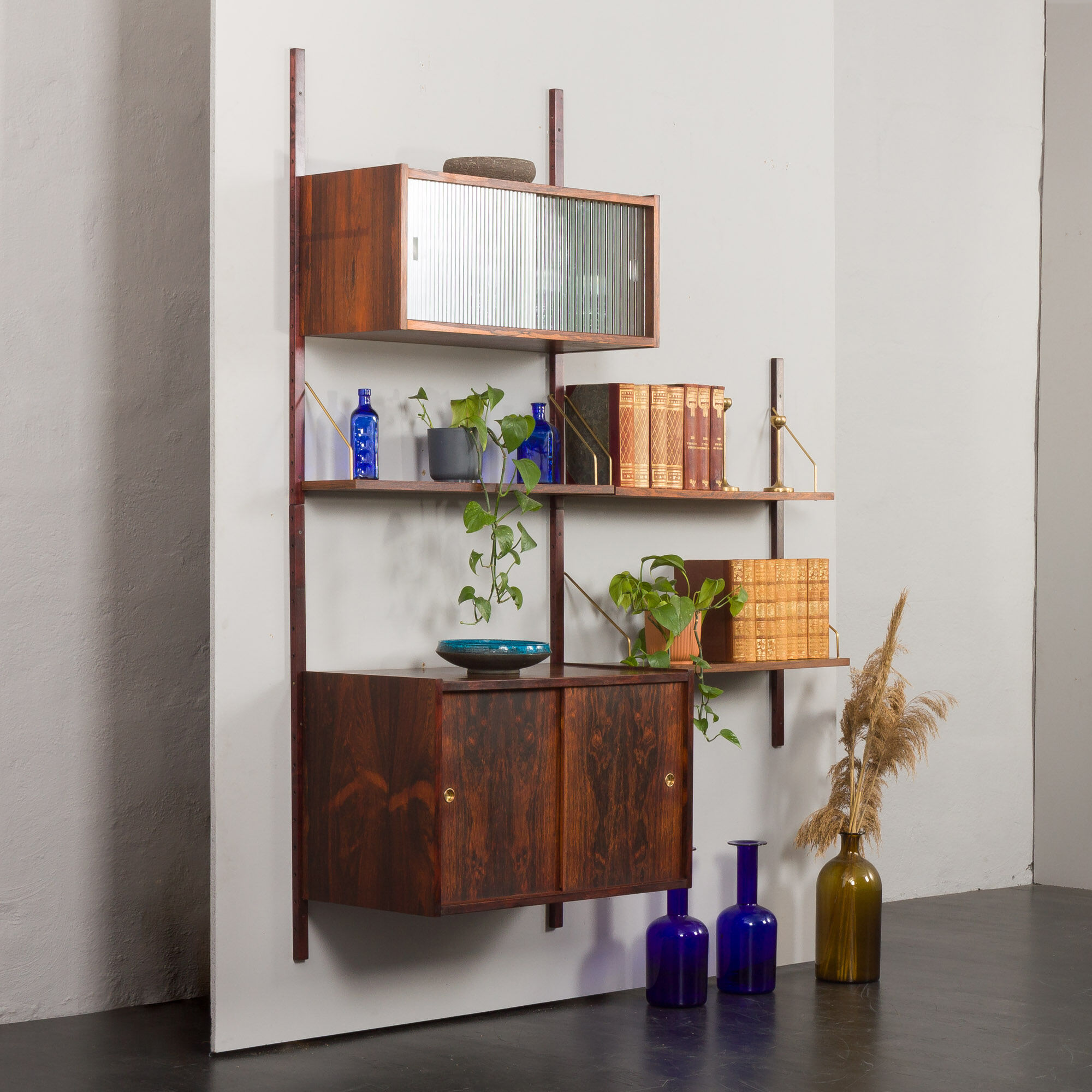 rosewood wall unit by Preben Sorensen for PS System, Randers, 1960s