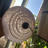 Art Deco opaline glass pendant light Clichy rose gold trim