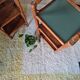 Pair of rattan shelves - antique bedside tables