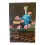 Tableau peinture à l’huile nature morte aux fleurs