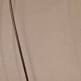 Mid century modern brass and perforated metal arc floor lamp, 1960s