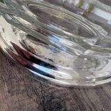 Crystal and silver-plated metal salad bowl and ramekin