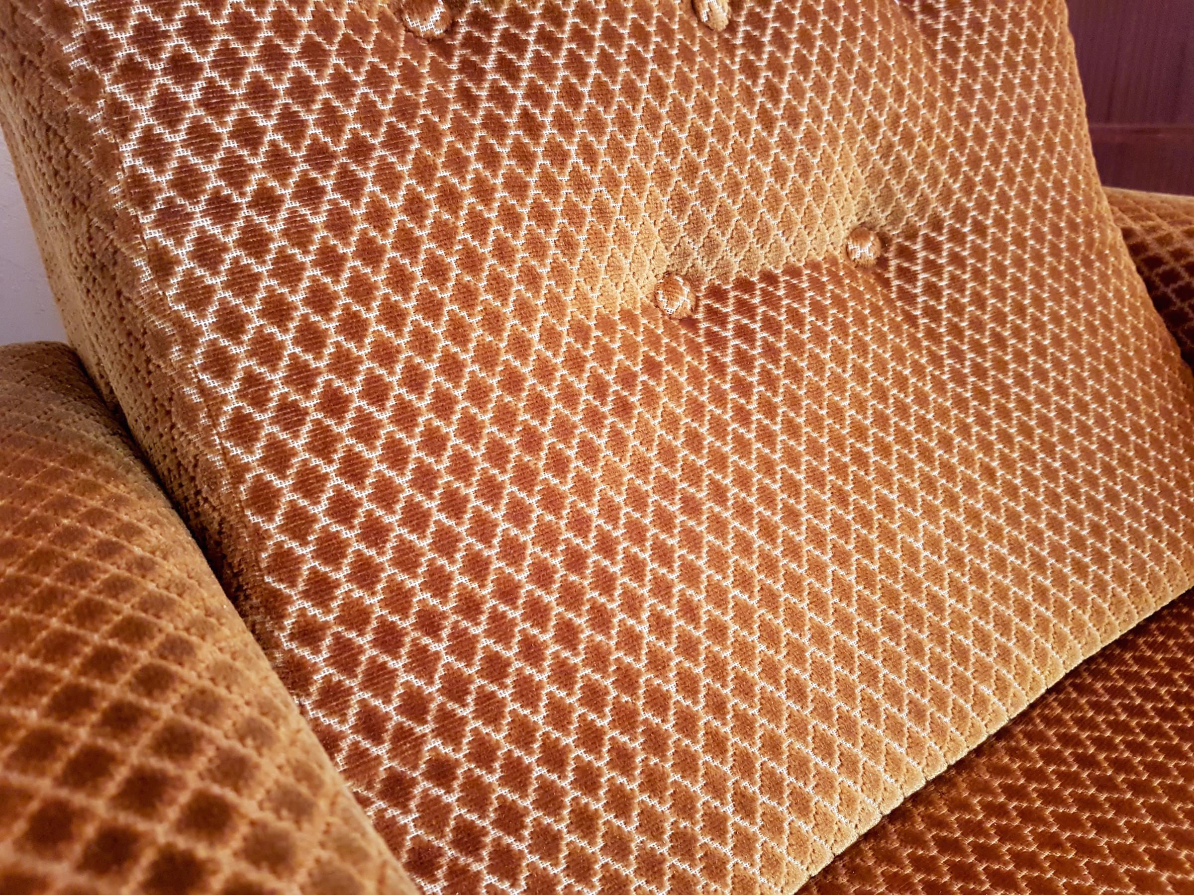 Pair of vintage mustard velvet chairs