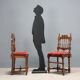 Antique baroque chairs, velvet seat, Italy 20th century.