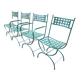 2 fauteuils et 2 chaises en fer forgé plein de fabrication artisanal.