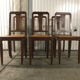6 Art Deco caned chairs