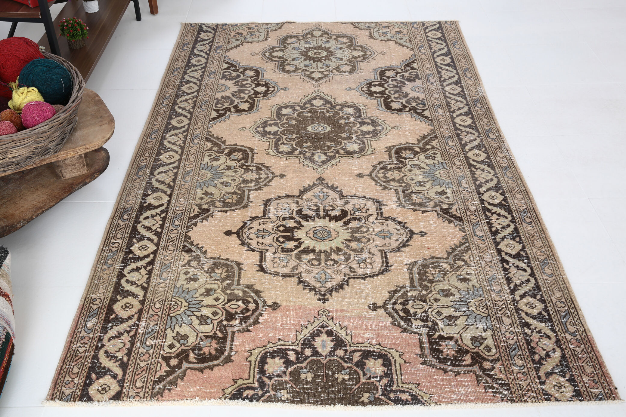 Oriental antique wool vintage rug 232x144cm