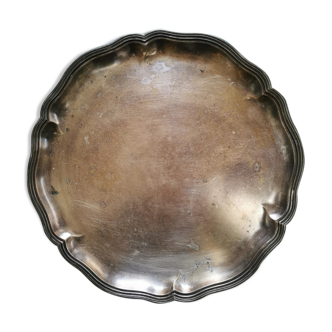 Vintage silver metal serving tray