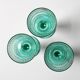 Set of 3 Vintage Bormioli Rocco Wine Glasses: Green Stem Harmonia Flutes
