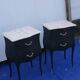 Pair of black L XV style bedside tables