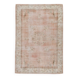 7x10 Pale Red & Beige Large Turkish Area Rug, 210x306Cm