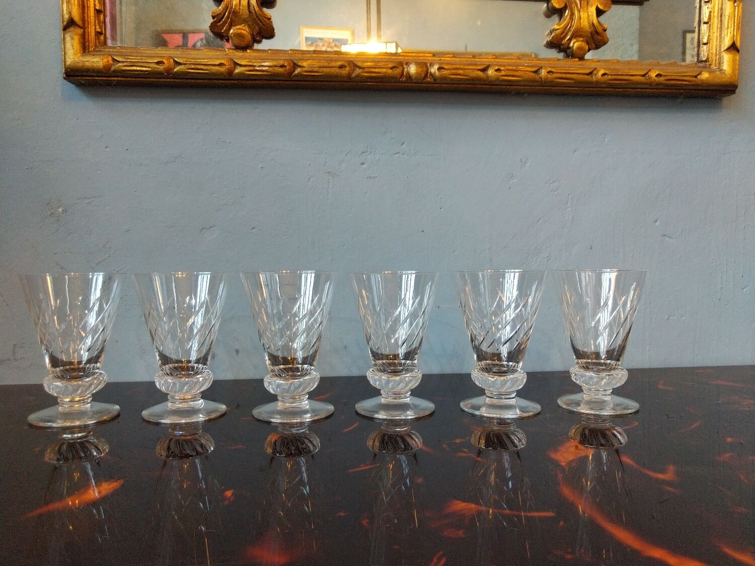 6 St Louis crystal glasses