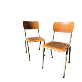 Chaise militaire vintage Tubax en bois et métal, années 60