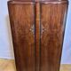Art Deco Burr Walnut Vintage Brocante Gents Wardrobe (1930–1940)