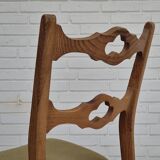 1970s, set of 4 Danish dining chairs, original condition, oak wood, furniture velour.