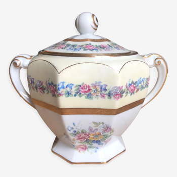 Limoges Lafarge porcelain bonbonnière or sugar bowl