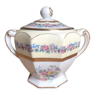 Limoges Lafarge porcelain bonbonnière or sugar bowl