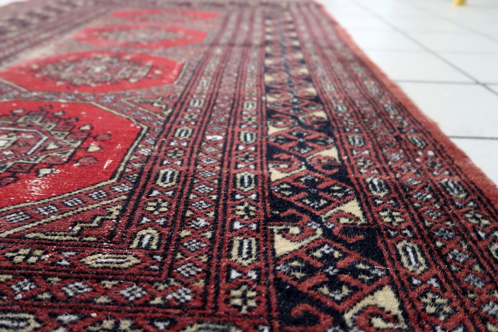 Antique Uzbek Bukhara handmade rug 92 cm x 162 cm 1930s - 1C1234