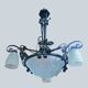Wrought iron and art deco glass chandelier - Degué Workshops