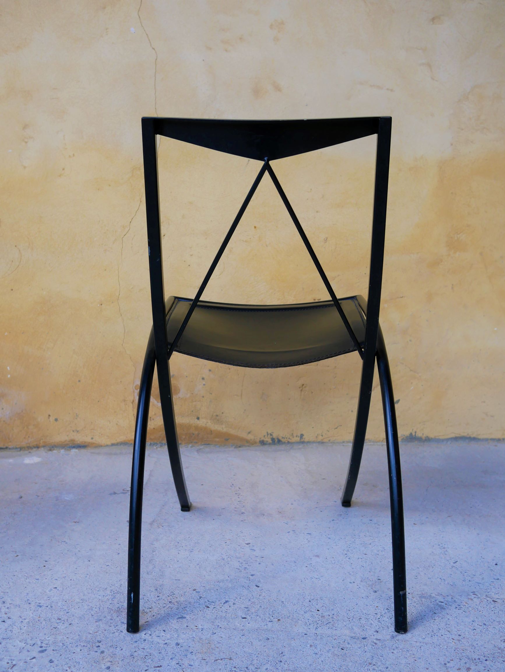 Chair by Cattelan Italia folding vintage leather and metal