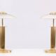 set Holtkotter Brass table lamps 1980s Germany