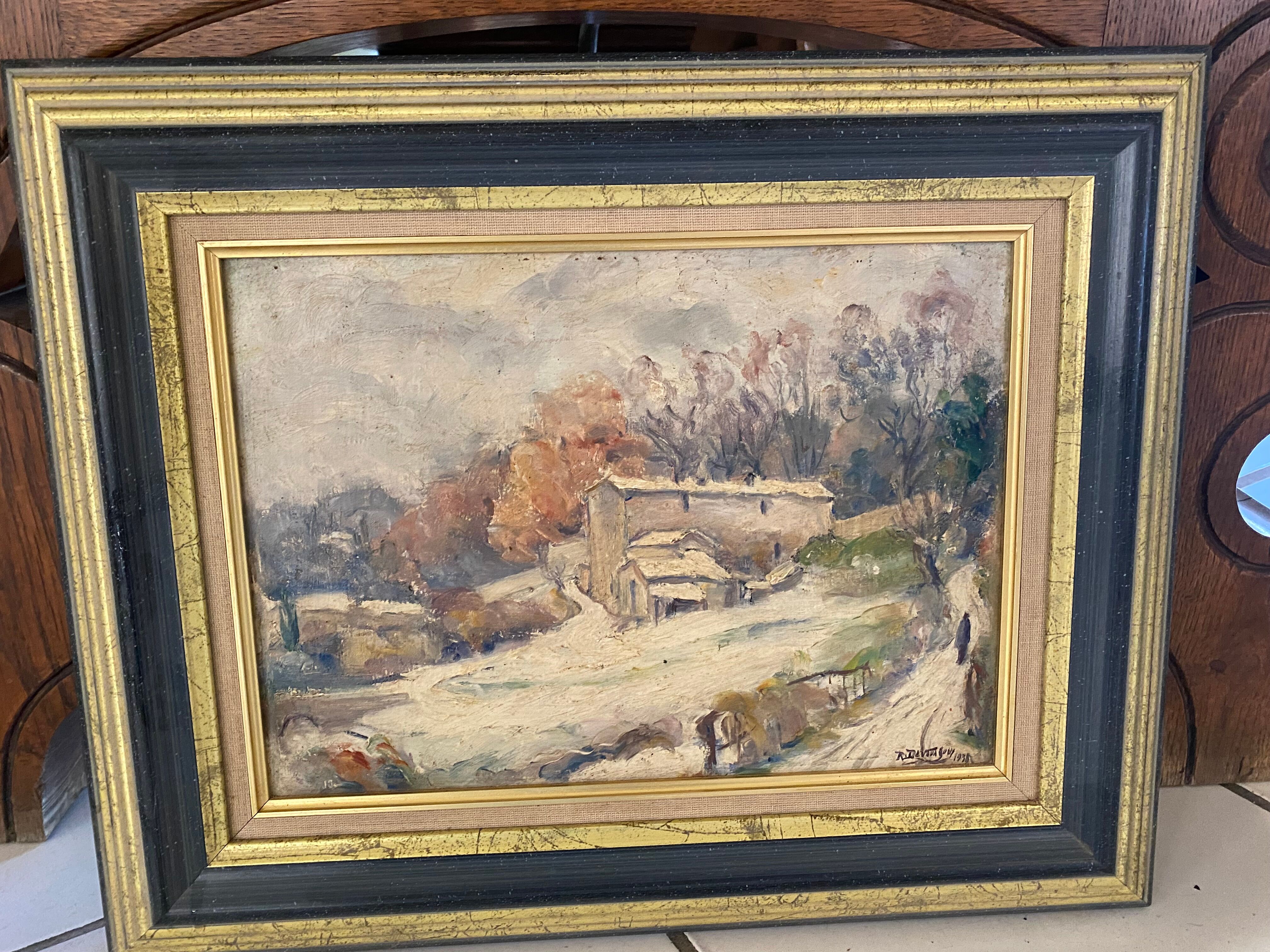 Peinture à huile "Ferme en Provence"