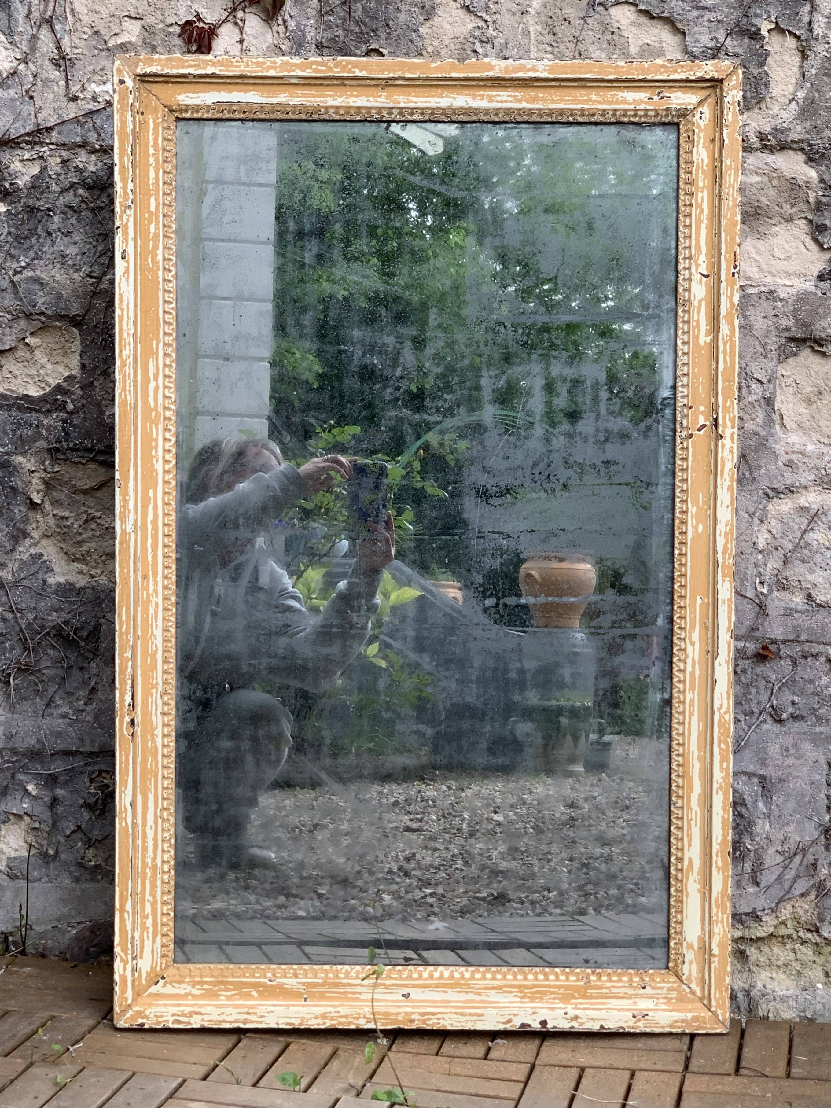 19th century mercury mirror patinated trumeau