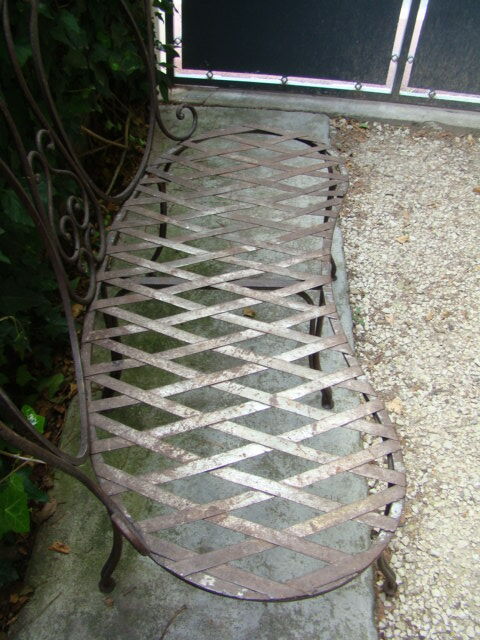 Old wrought iron bench