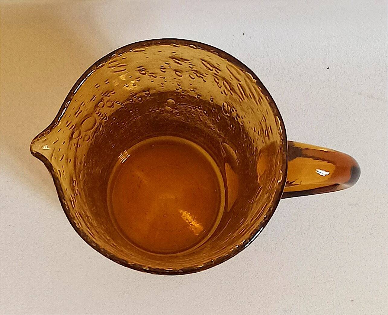 Biot carafe, amber glass, 1970s, height 21 cm
