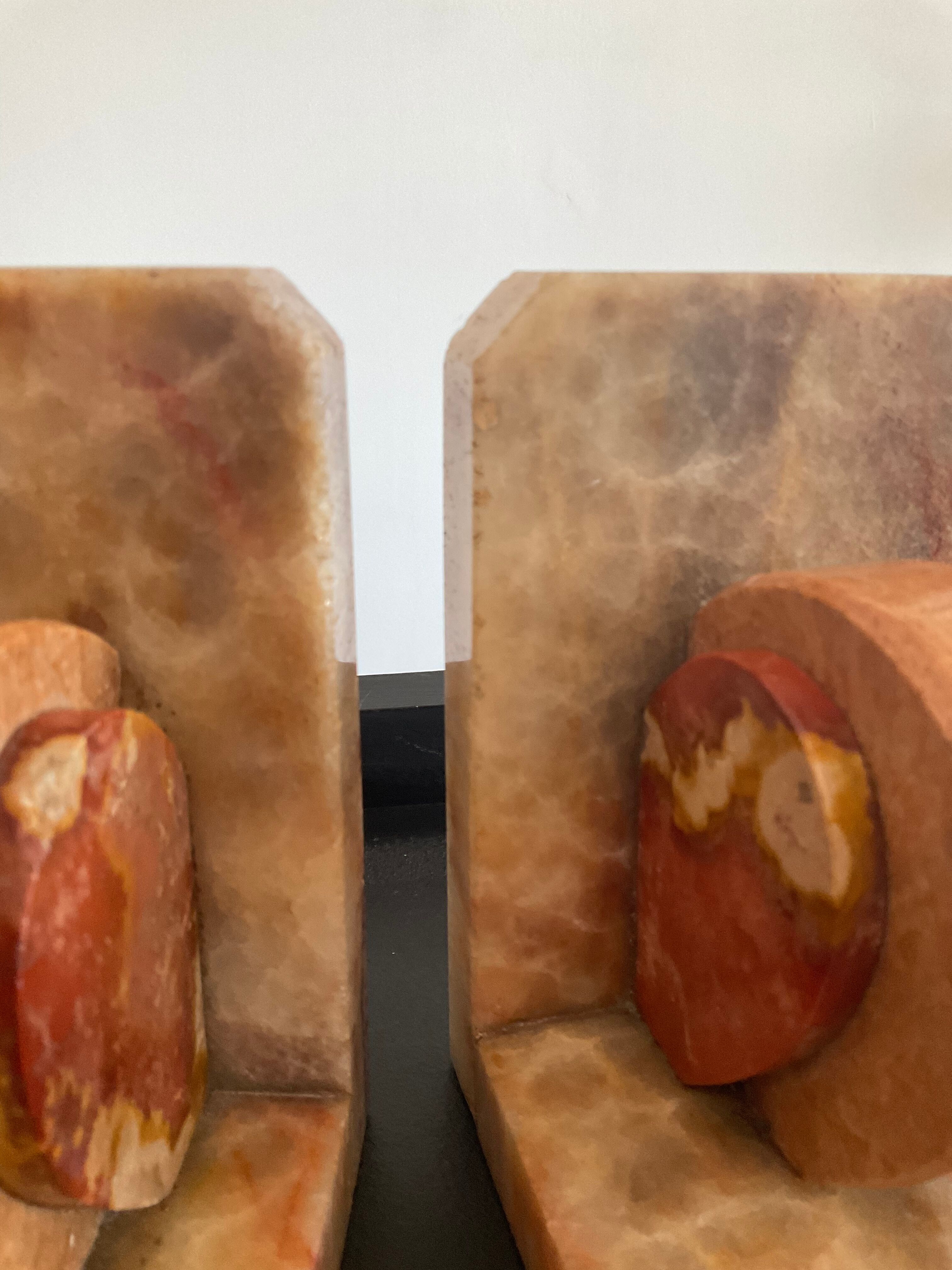 Pair of Art Deco marble bookends