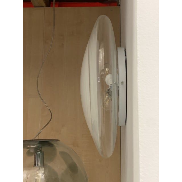 Contemporary multicolored reeds white murano glass wall sconce