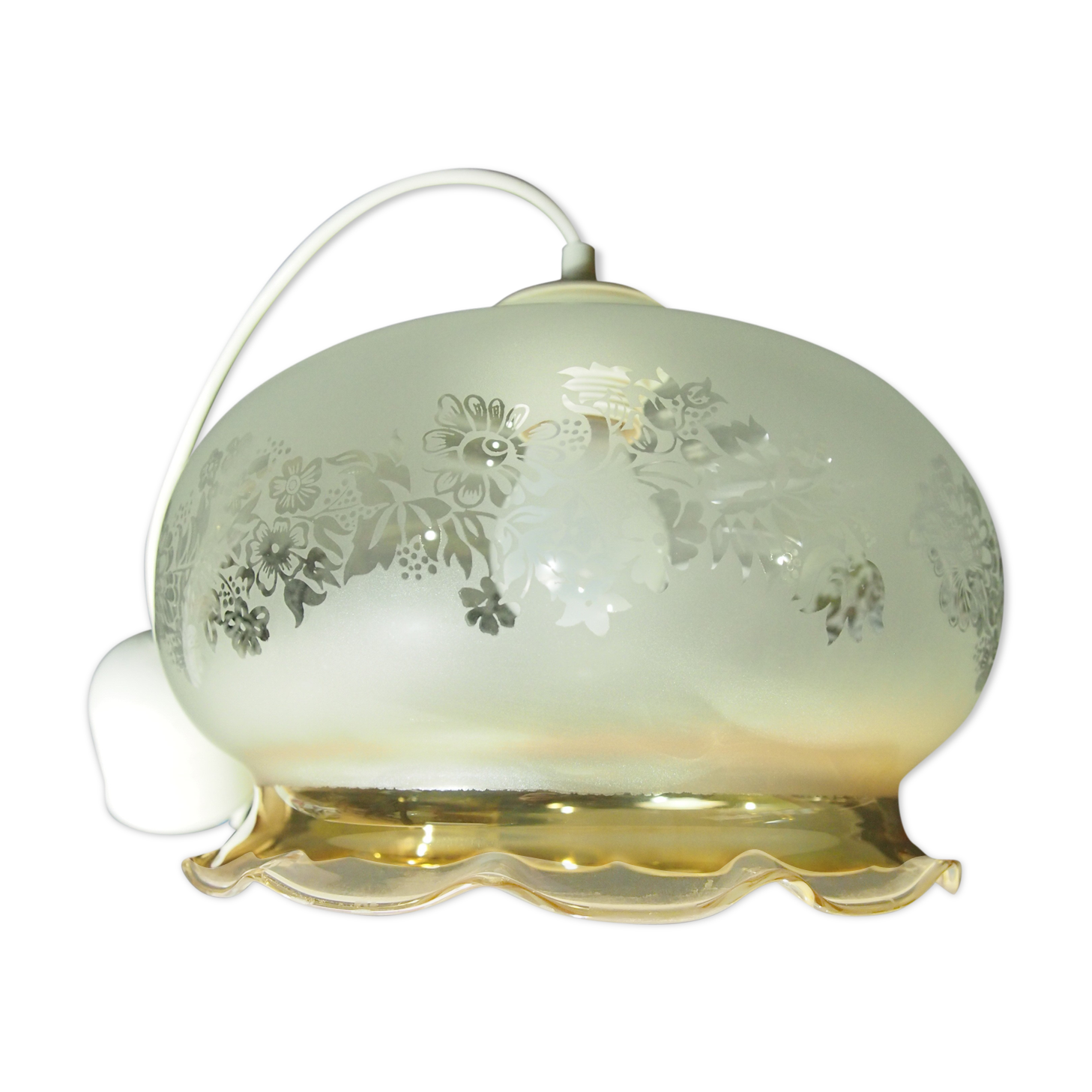 Vintage glass hanging lamp