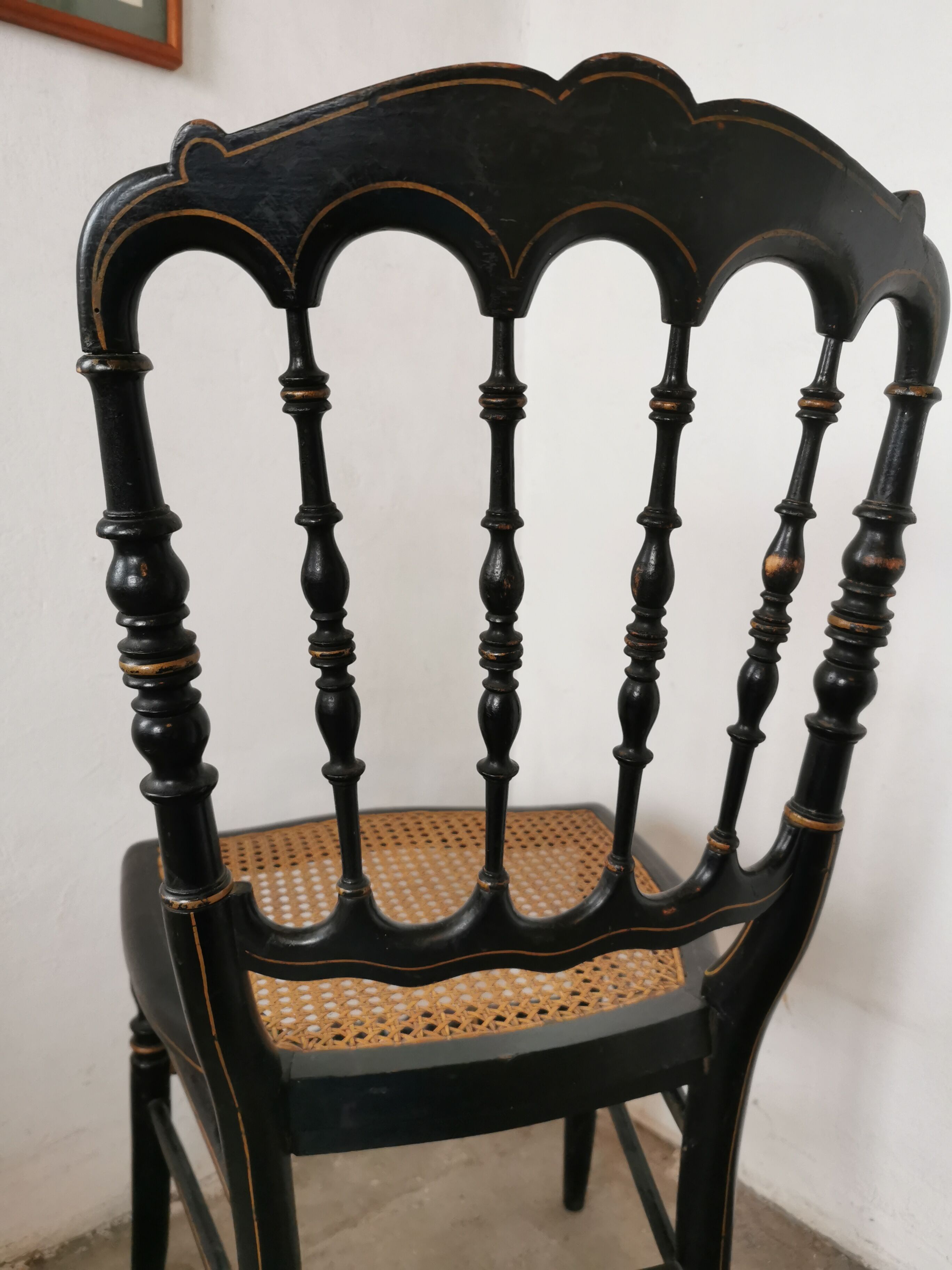 Black chair Napoleon III year, with gilding