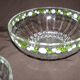 Set of 3 old glass bowls/cups decorated with small white flowers Materne rare