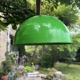 Green metal industrial pendant light