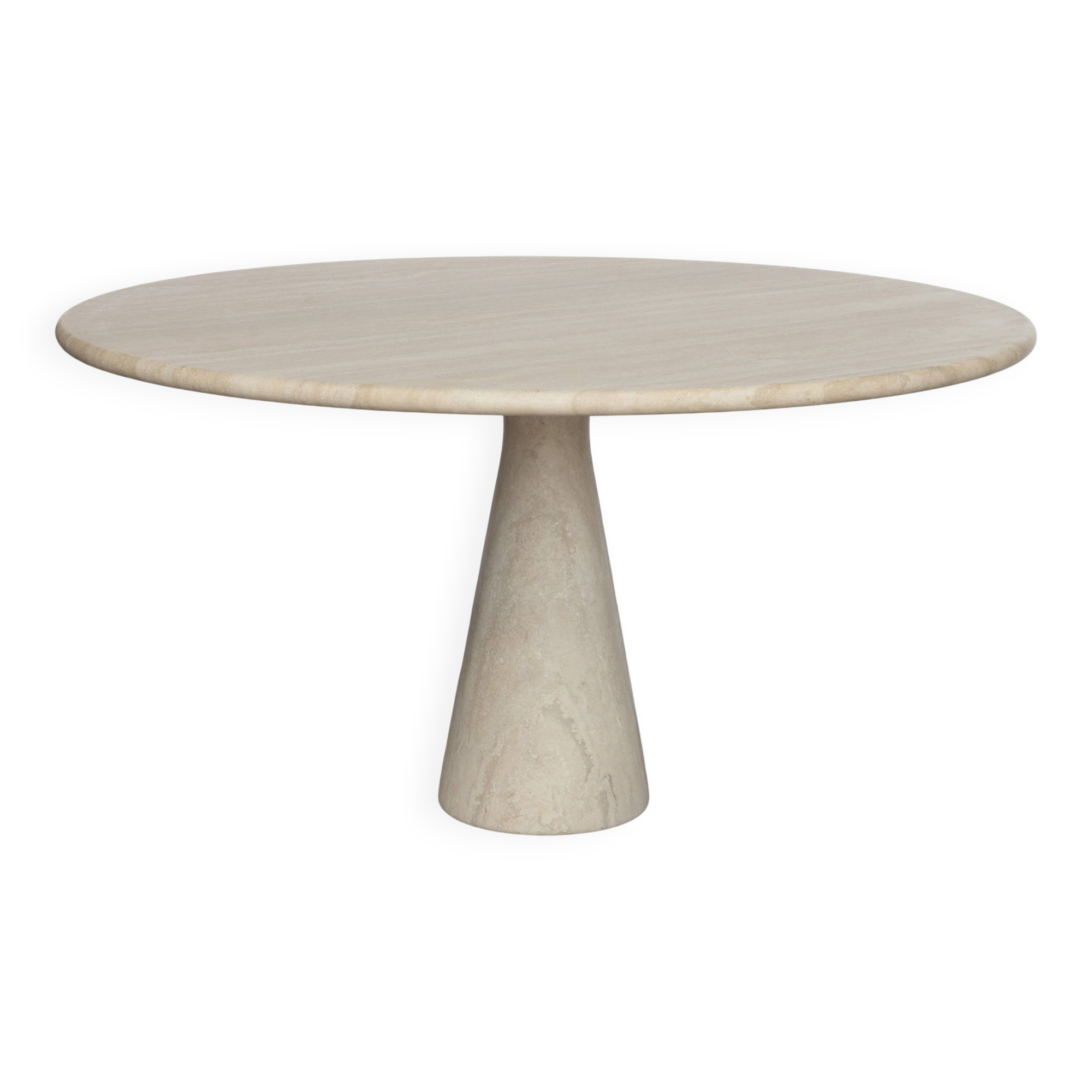 Angelo Mangiarotti M1 dining table Travertine marble 130cm