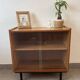 Vintage oak display cabinet from the 1960s.