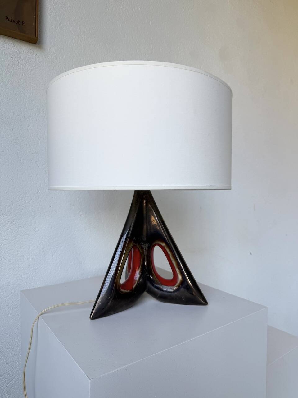 1950s ceramic table lamp, free form