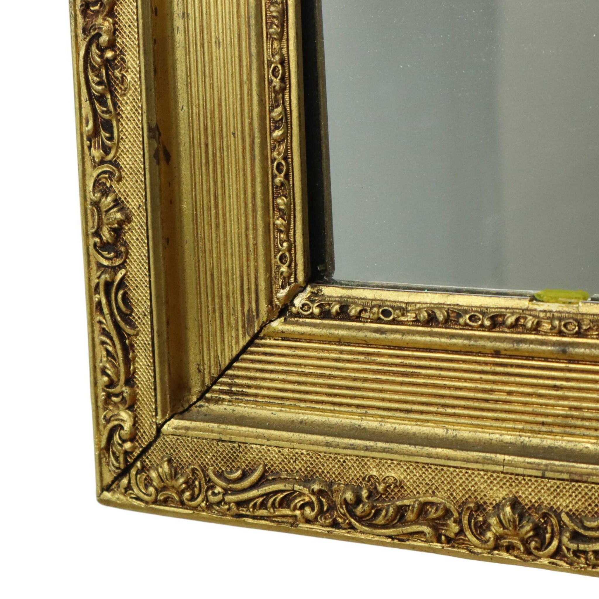 Large Antique Gold Mirror with Crown Classic Baroque France 118cm