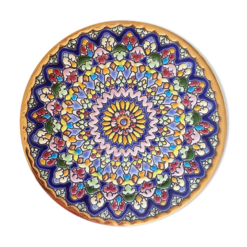 Decorative plate enamel and gold Cercolon Spain
